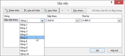 Hàm Sắp Xếp Từ Cao đến Thấp Trong Excel