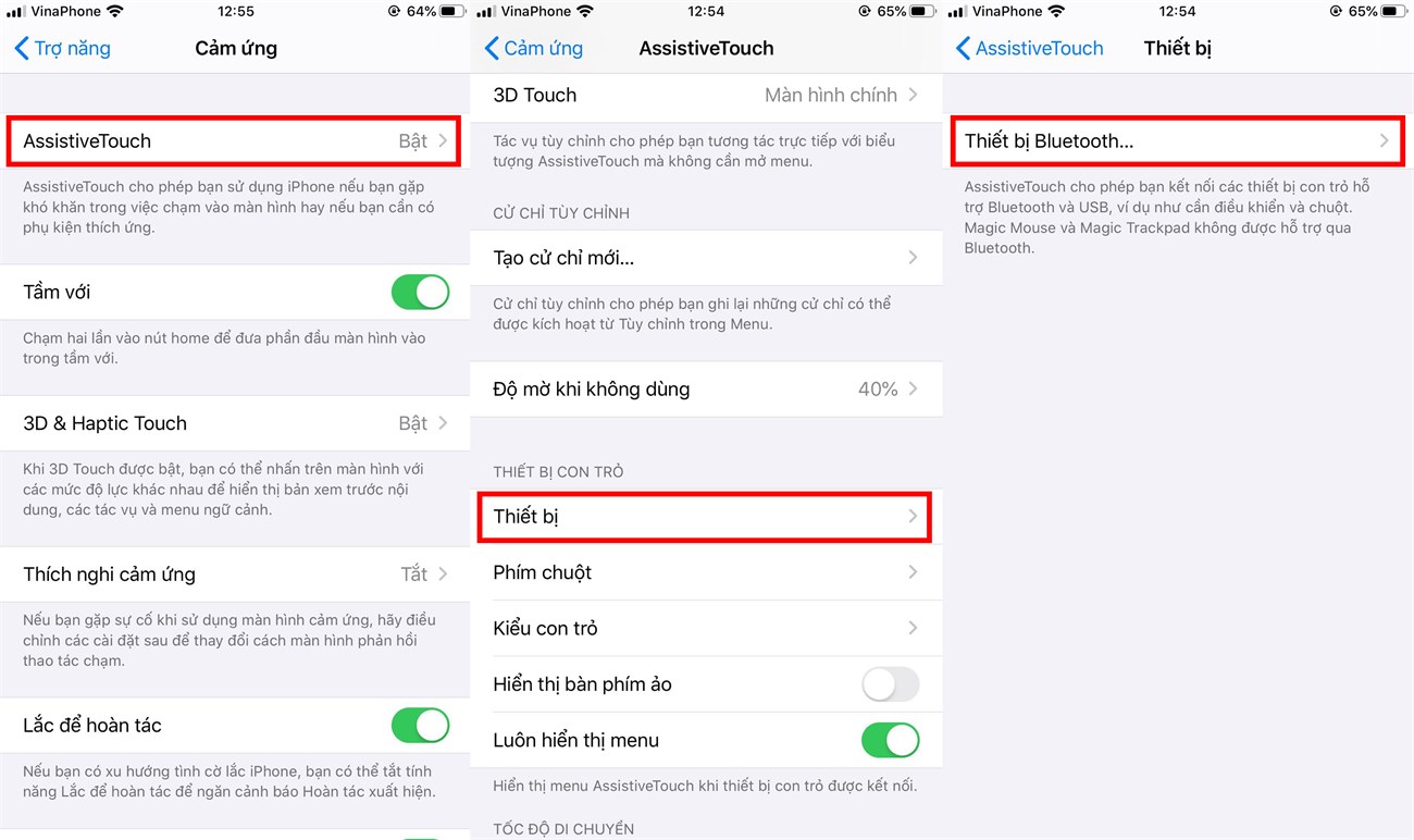 Sử dụng chuột trên iPhone hoặc iPad